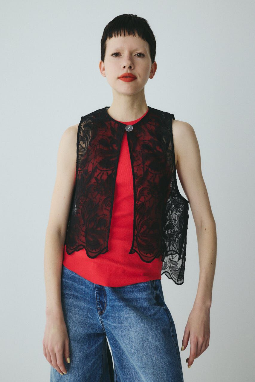 HeRIN.CYE「Lace vest」|ダウンベスト・ベスト|