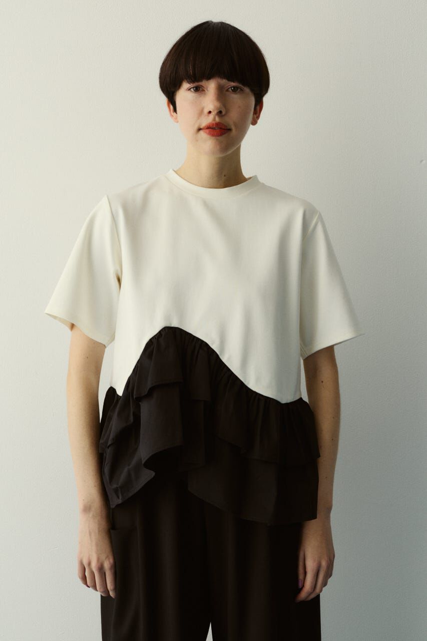 HeRIN.CYE「Frill hem ponte tops」|Tシャツ・カットソー|WHT
