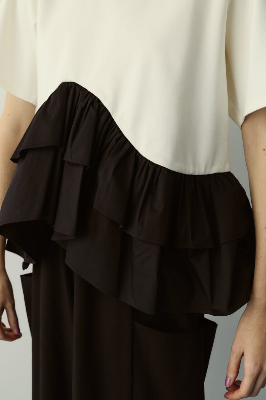 HeRIN.CYE「Frill hem ponte tops」|Tシャツ・カットソー|