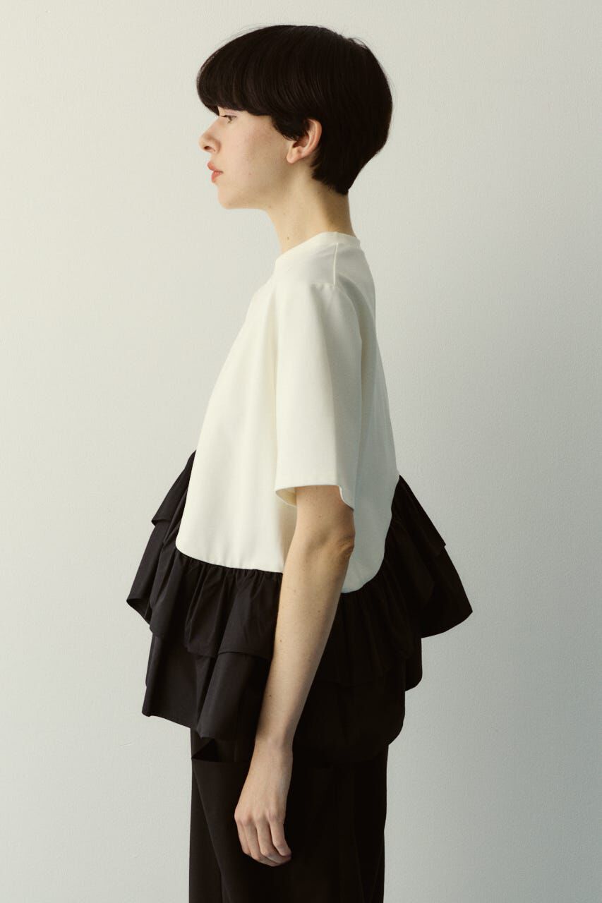 HeRIN.CYE「Frill hem ponte tops」|Tシャツ・カットソー|
