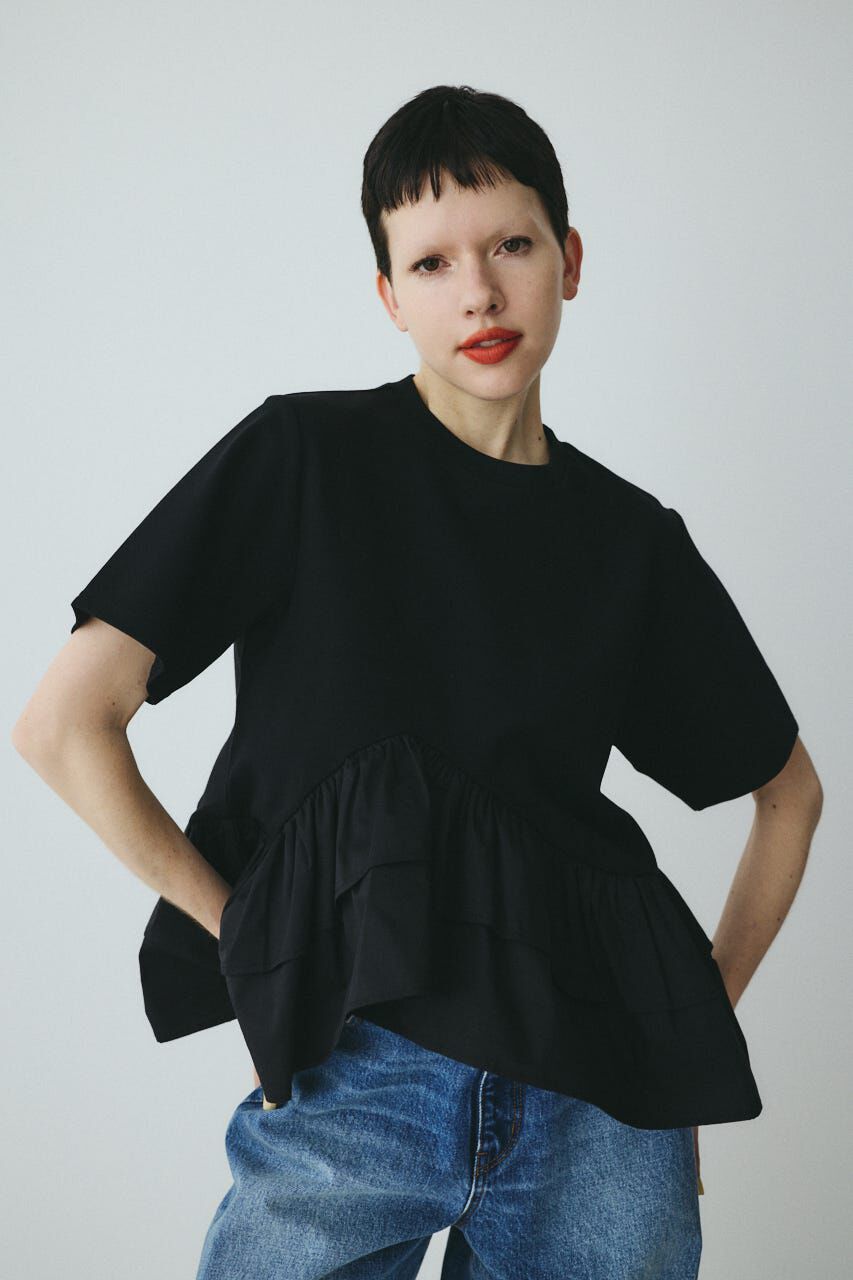 HeRIN.CYE「Frill hem ponte tops」|Tシャツ・カットソー|