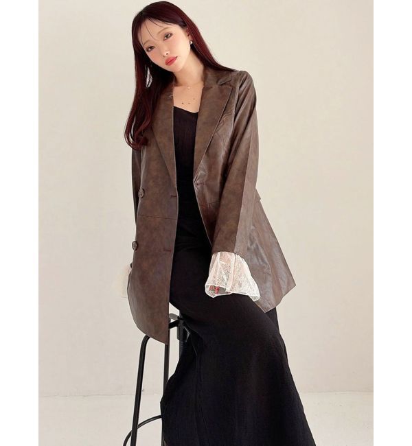 RESEXXY「カフスレースフェイクレザージャケット」|その他|