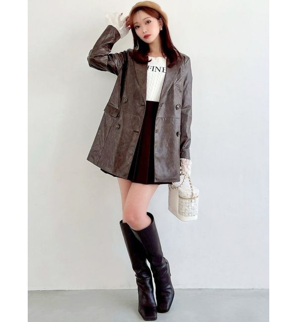 RESEXXY「カフスレースフェイクレザージャケット」|その他|