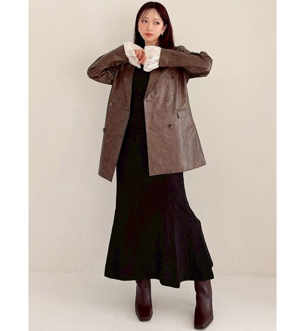 RESEXXY「カフスレースフェイクレザージャケット」|その他|