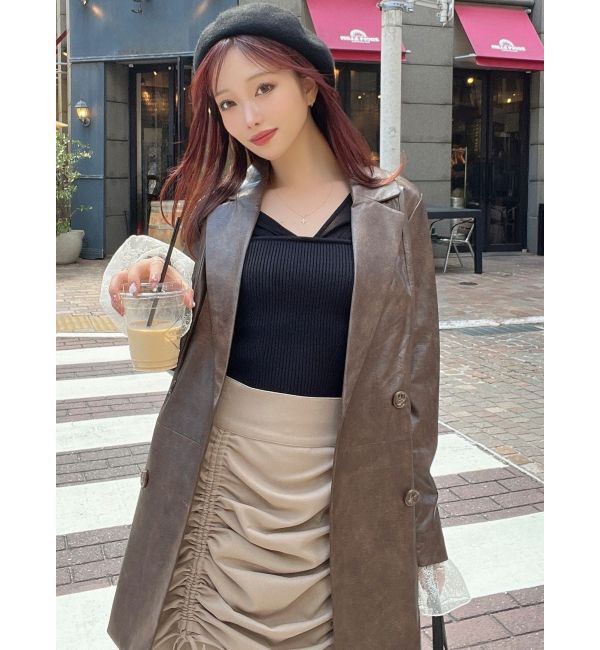 RESEXXY「カフスレースフェイクレザージャケット」|その他|