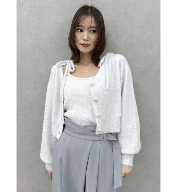 dazzlin「ミニシャギーラメニットキャミ」|キャミソール|