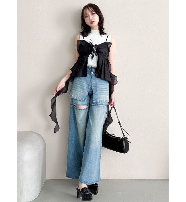 dazzlin「2WAYフルイドペプラムビスチェ」|キャミソール|