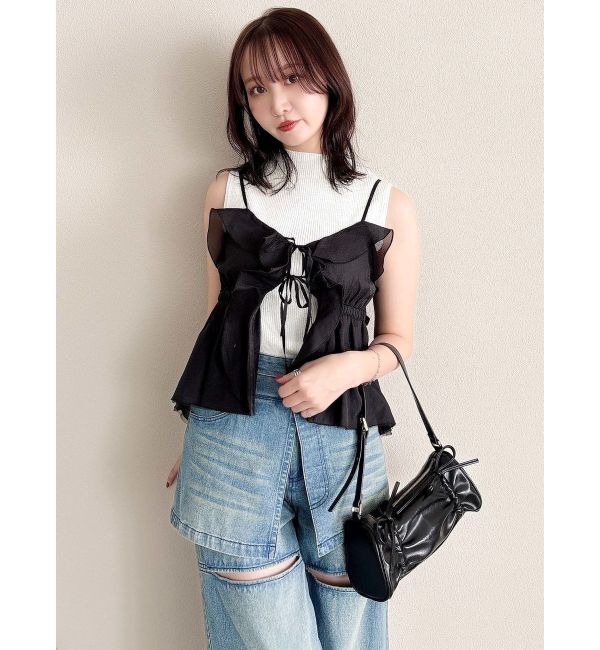 dazzlin「2WAYフルイドペプラムビスチェ」|キャミソール|