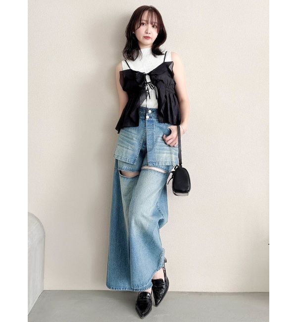 dazzlin「2WAYフルイドペプラムビスチェ」|キャミソール|