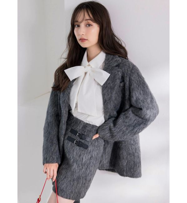 dazzlin「【WEB限定カラーあり】ヘアリーミドルジャケット」|その他|チャコールグレー