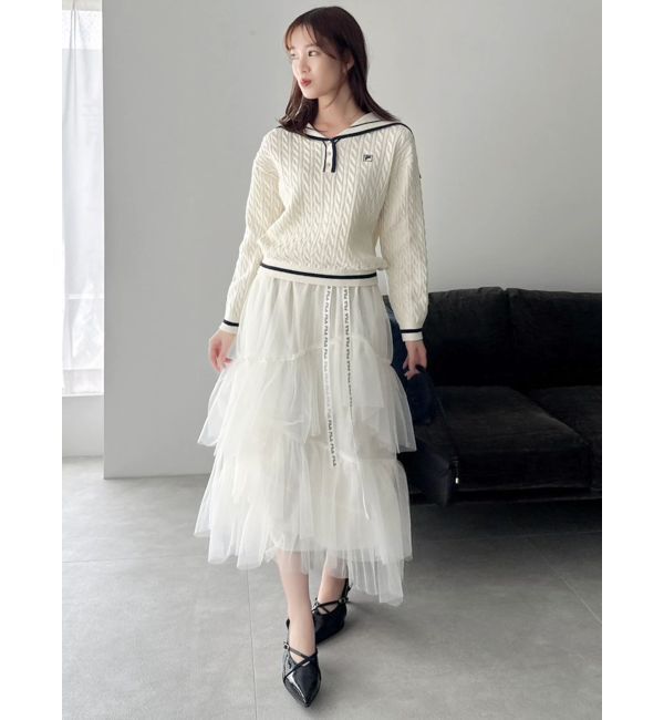 dazzlin「【FILA別注】アシメチュールティアードスカート」|スカート|