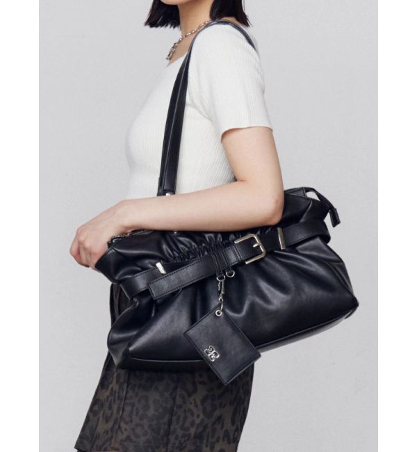 EMODA「ベルトギャザートートバッグ」|トートバッグ|ブラック
