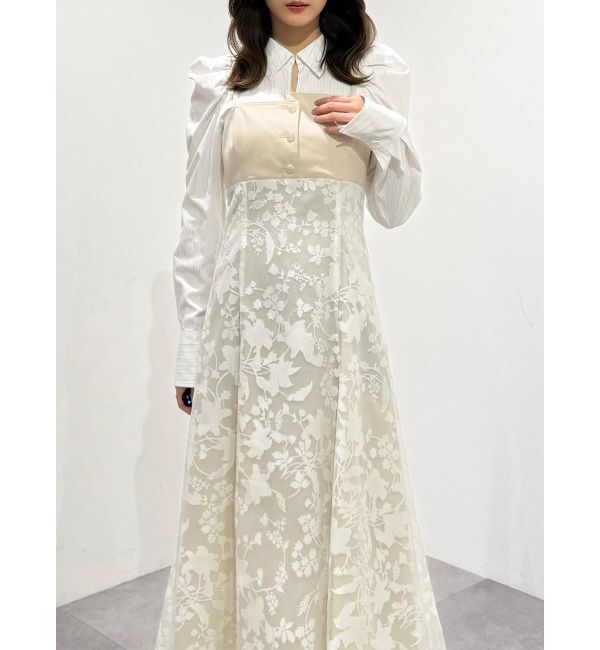 MERCURYDUO「アシメビスチェドッキングパワショルシャツワンピース」|ワンピース|