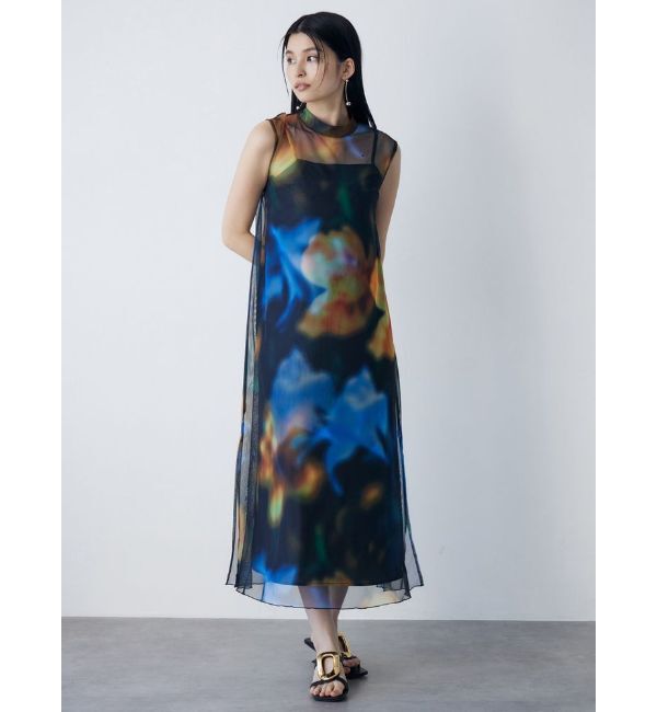 MURUA「【追加生産分】シェイドフラワーレイヤードワンピース」|ワンピース|