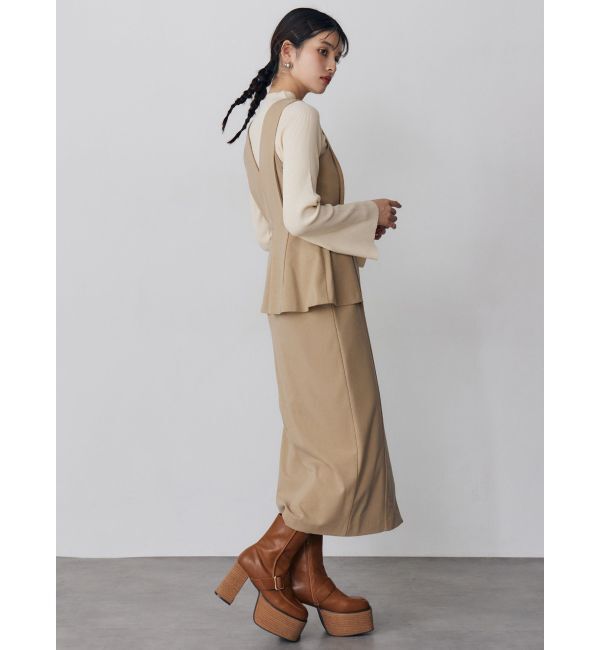 MURUA「フロントZIPペプラムジャンパースカート」|ジャンパースカート|