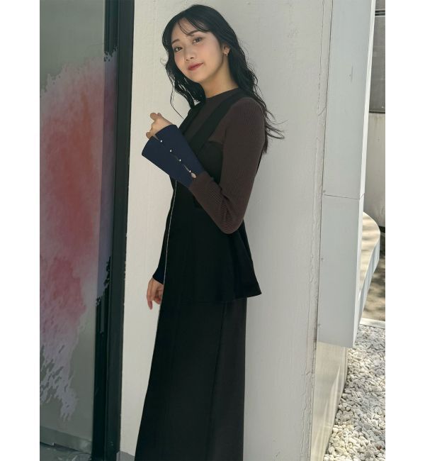 MURUA「フロントZIPペプラムジャンパースカート」|ジャンパースカート|