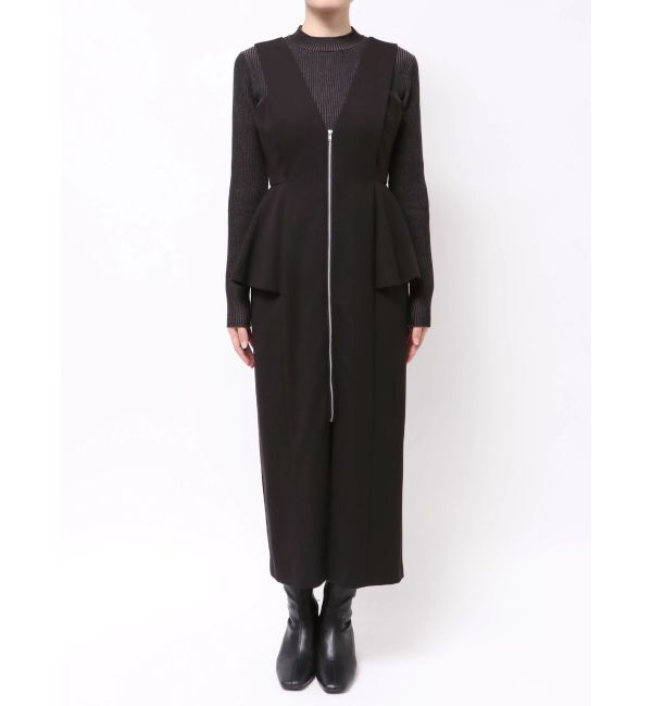 MURUA「フロントZIPペプラムジャンパースカート」|ジャンパースカート|