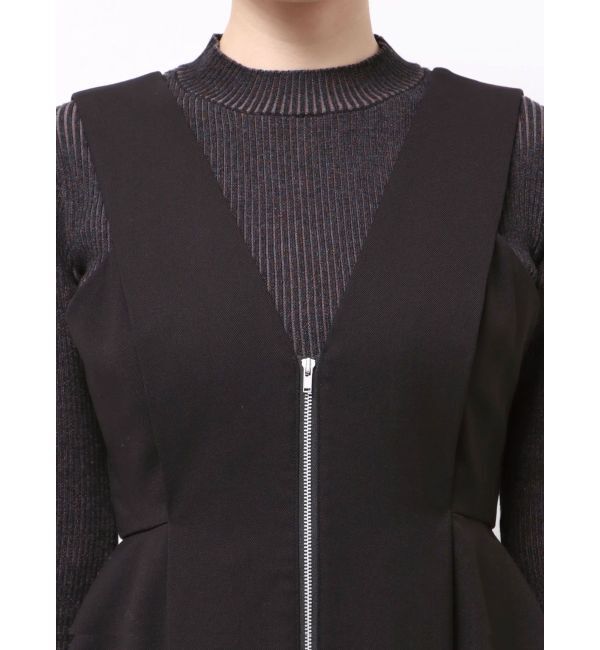 MURUA「フロントZIPペプラムジャンパースカート」|ジャンパースカート|