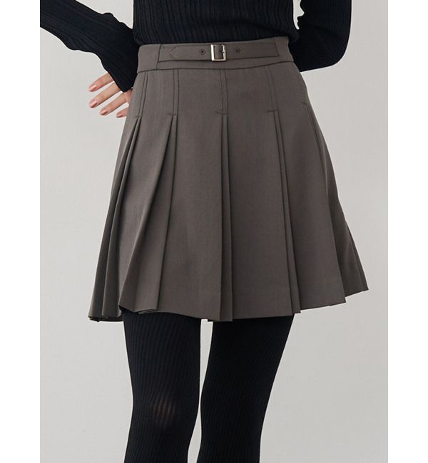 MURUA「ダブルプリーツミニスカート【セット販売対象】」|スカート|グレー