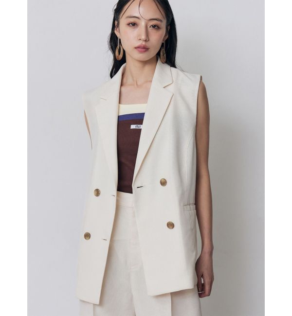 MURUA「メッシュダブルジレ【セットアップ着用可】」|ベスト・ジレ|アイボリー