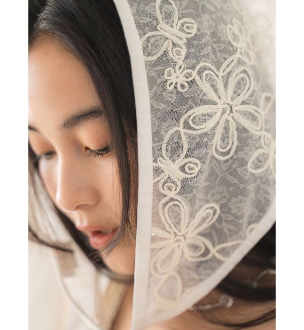 Ungrid「シアーエンブロイダリーボンネット」|バンダナ・スカーフ|