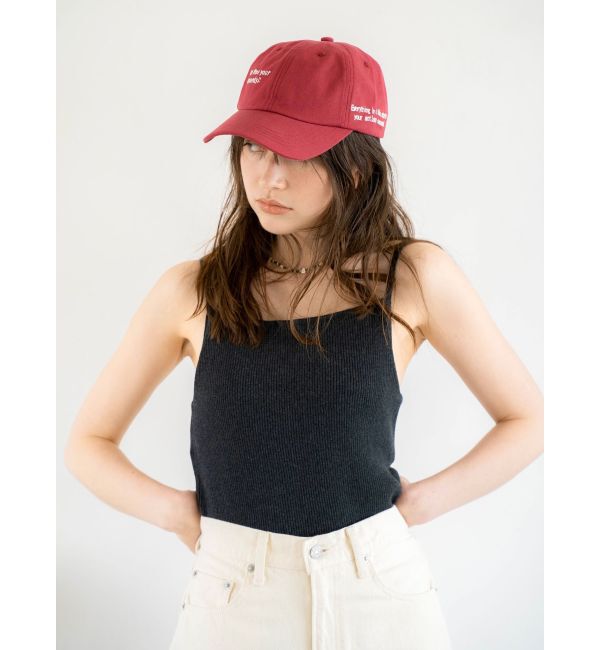 Ungrid「エンブロイダリーカラーロゴキャップ」|キャップ・キャスケット|レッド