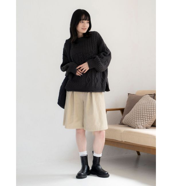 Ungrid「【WEB限定】パッチワークケーブルニット」|ニット・セーター|