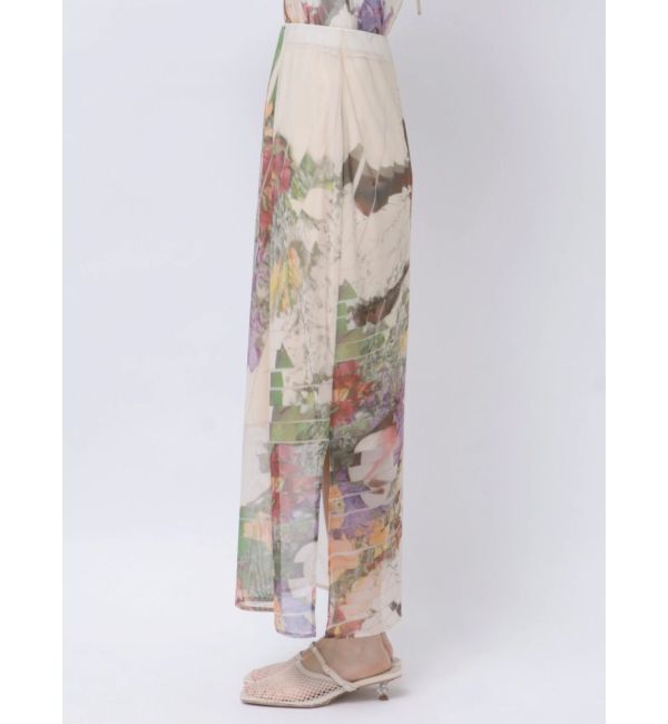 LAGUNAMOON「【DELIGENCE PARLOURコラボ】アートフラワープリントシアースカート」|スカート|