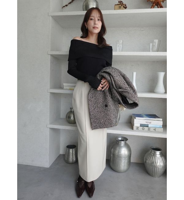 LAGUNAMOON「シアーオフショルニットプルオーバー」|ニット・セーター|