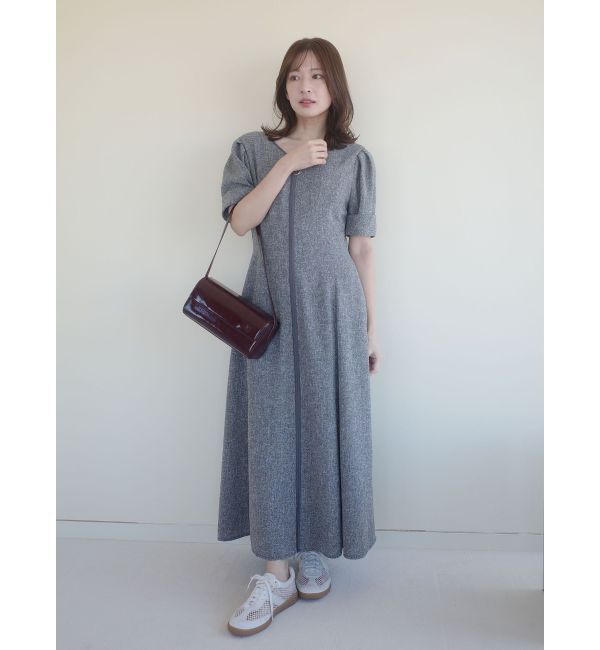 LAGUNAMOON「フロントジップVネックフレアワンピース」|ワンピース|