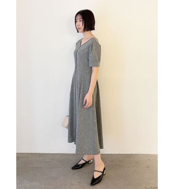 LAGUNAMOON「フロントジップVネックフレアワンピース」|ワンピース|