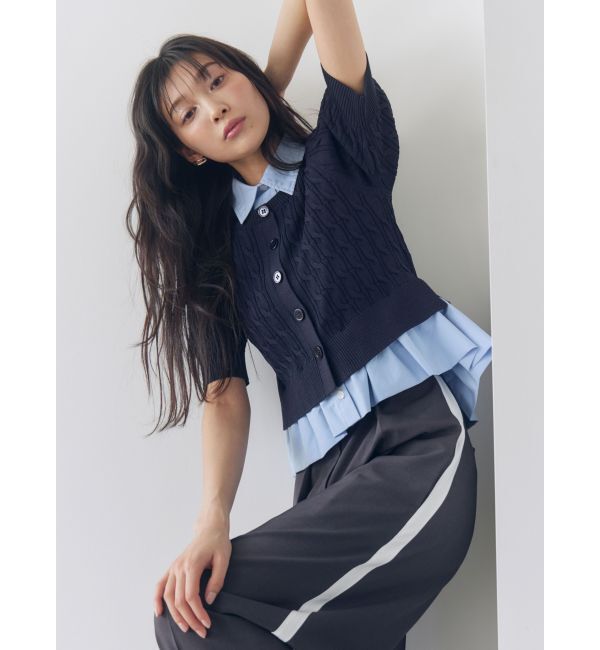 LAGUNAMOON「デタッチャブルペプラムニットカーディガン」|カーディガン|