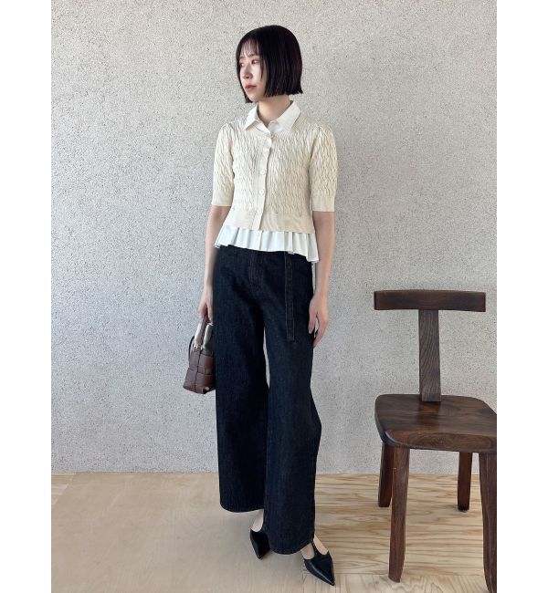 LAGUNAMOON「デタッチャブルペプラムニットカーディガン」|カーディガン|