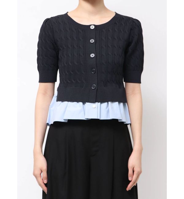 LAGUNAMOON「デタッチャブルペプラムニットカーディガン」|カーディガン|