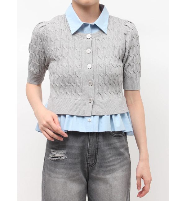 LAGUNAMOON「デタッチャブルペプラムニットカーディガン」|カーディガン|