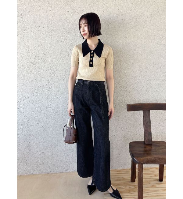 LAGUNAMOON「カラーネックラインニットプルオーバー」|ニット・セーター|