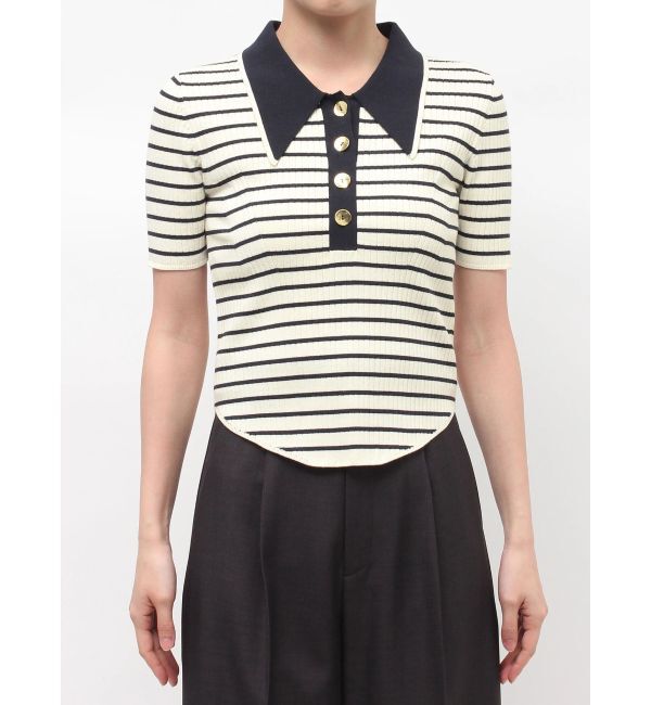 LAGUNAMOON「カラーネックラインニットプルオーバー」|ニット・セーター|