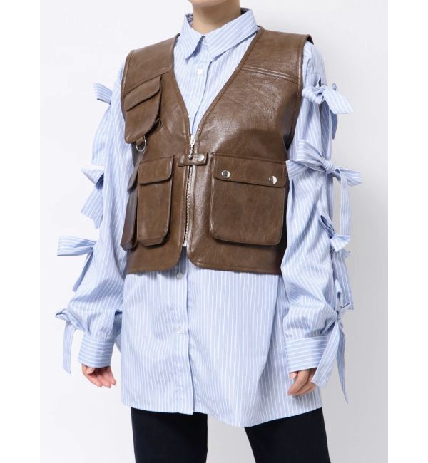 jouetie「フェイクレザーフィッシングベスト」|その他|