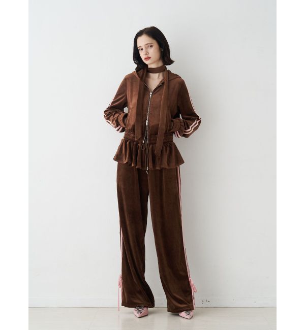 jouetie「ベロアコンパクトラインZIPフーディ【セットアップ対応】」|パーカー|