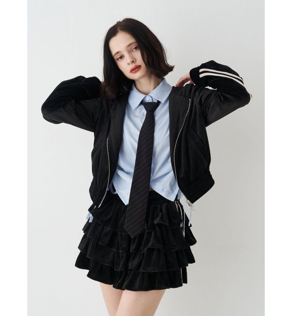 jouetie「ベロアコンパクトラインZIPフーディ【セットアップ対応】」|パーカー|