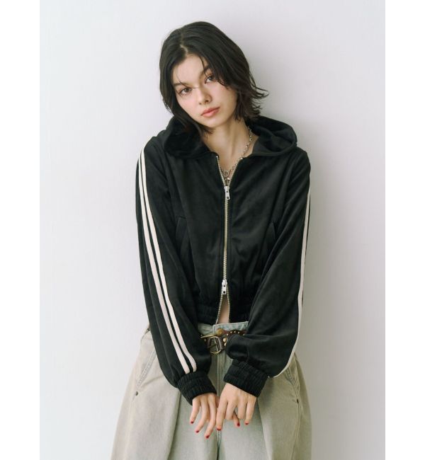 jouetie「ベロアコンパクトラインZIPフーディ【セットアップ対応】」|パーカー|