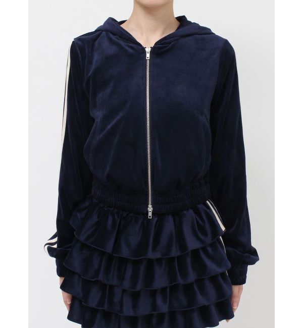 jouetie「ベロアコンパクトラインZIPフーディ【セットアップ対応】」|パーカー|