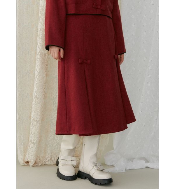 merry jenny「リボンプリーツミディスカート【セットアップ着用可能】」|スカート|