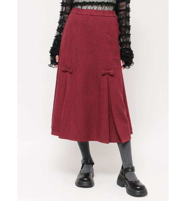 merry jenny「リボンプリーツミディスカート【セットアップ着用可能】」|スカート|