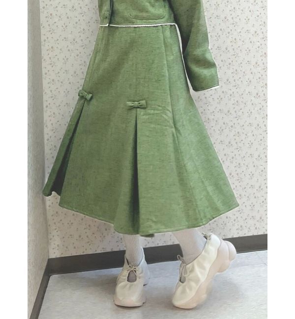 merry jenny「リボンプリーツミディスカート【セットアップ着用可能】」|スカート|