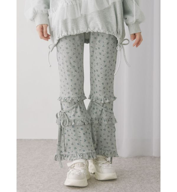 merry jenny「floralフリルリブフレアパンツ」|その他|
