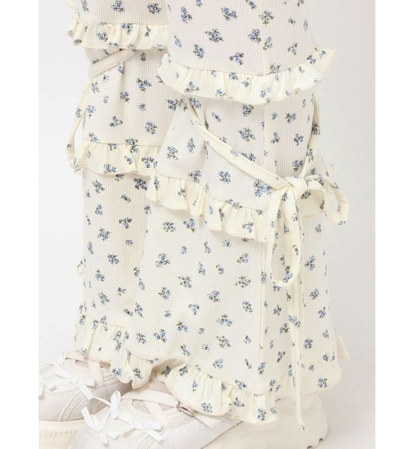 merry jenny「floralフリルリブフレアパンツ」|その他|