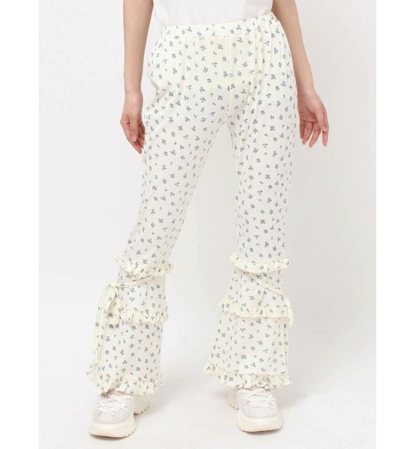 merry jenny「floralフリルリブフレアパンツ」|その他|