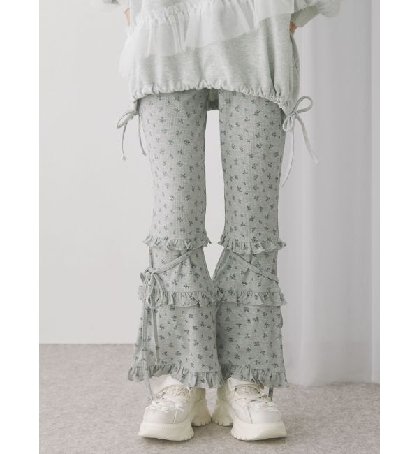 merry jenny「floralフリルリブフレアパンツ」|その他|
