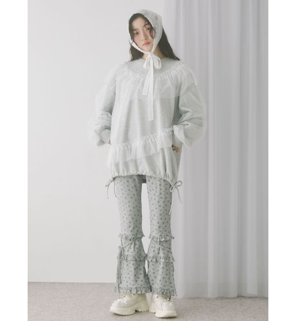 merry jenny「floralフリルリブフレアパンツ」|その他|